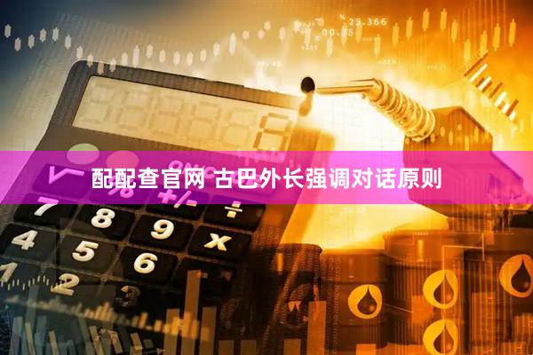 配配查官网 古巴外长强调对话原则